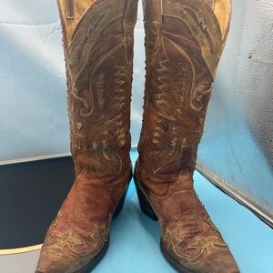 Corral women 6 crackle saddle cowgirl boots